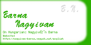 barna nagyivan business card